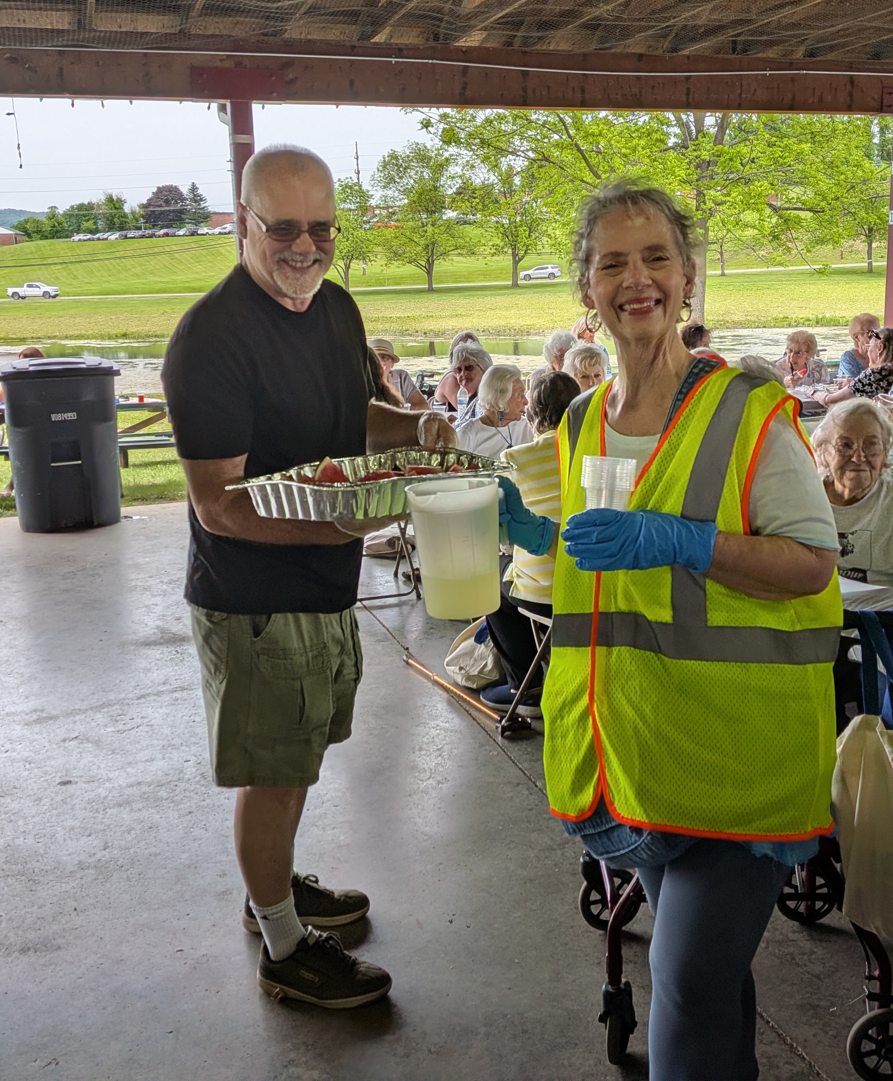 Marty Mygan volunteering at a community lunch in Dover
