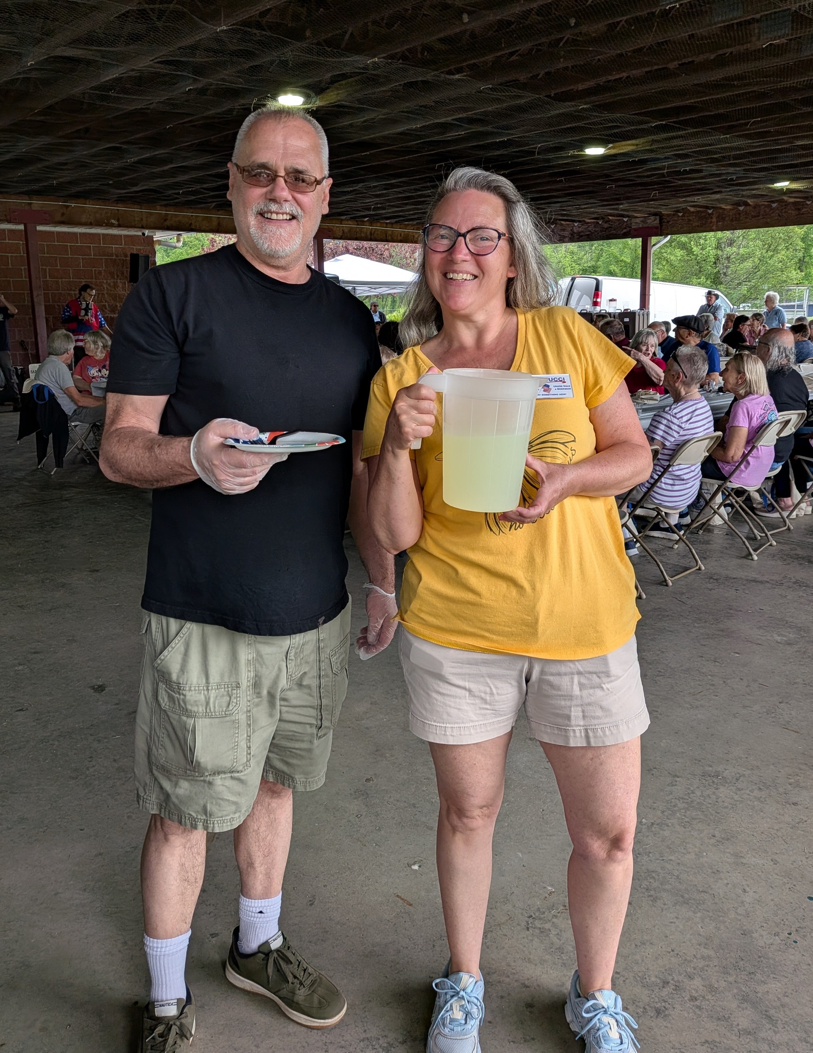 Marty Mygan helping serve at a community lunch